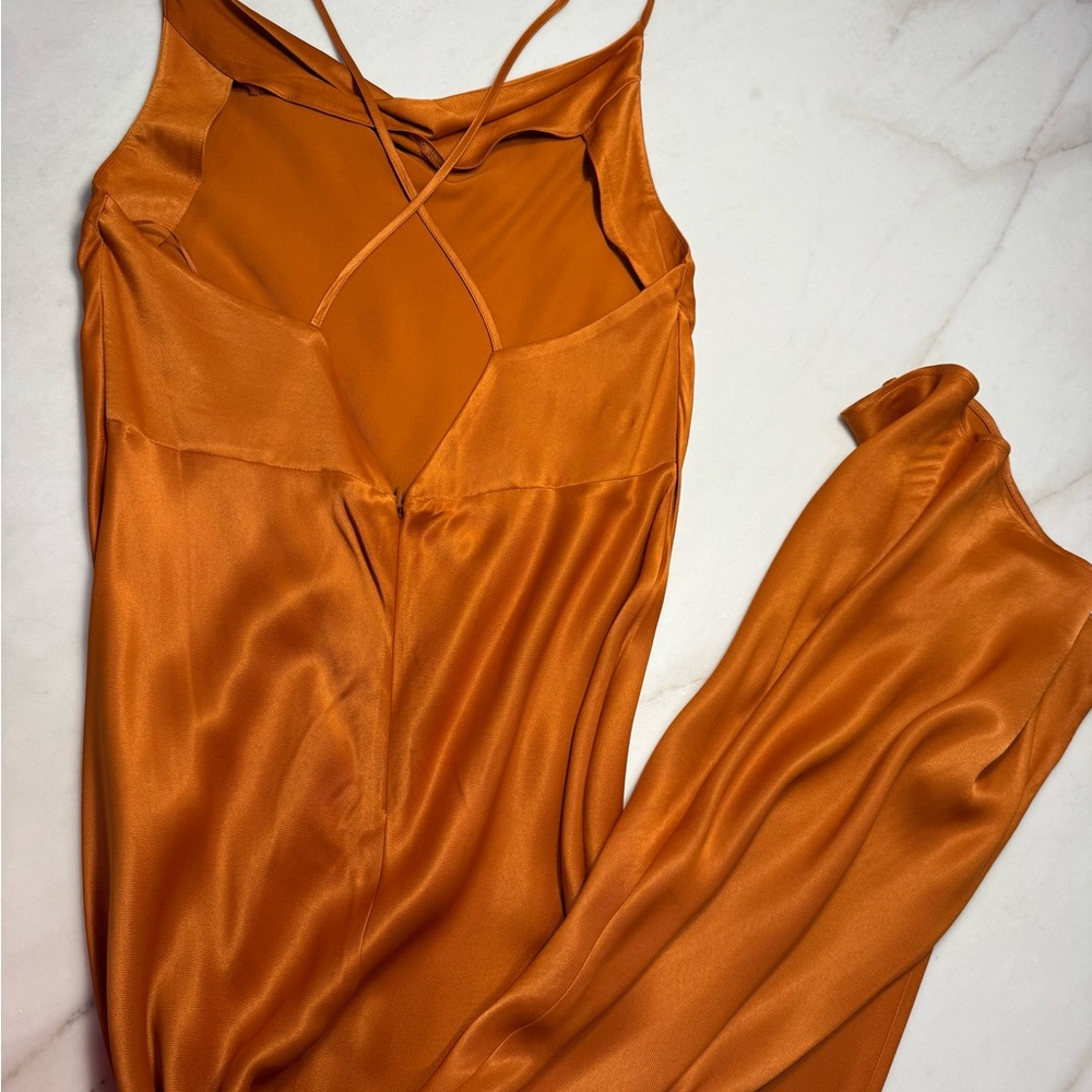 Anthropologie Orange-Rust Slip Dress - Picture 2 of 7